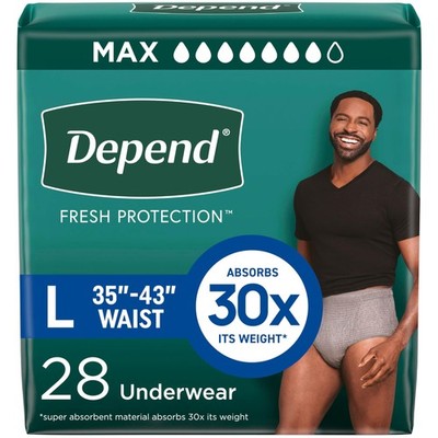 Depend Fresh Protection Adult Diapers, Incontinence Underwear for Men, Dispos...
