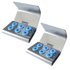 Dental Ultrasonic Scaler Piezo Holder for 6 Tips/Burs with Cover 2PCS Stainless