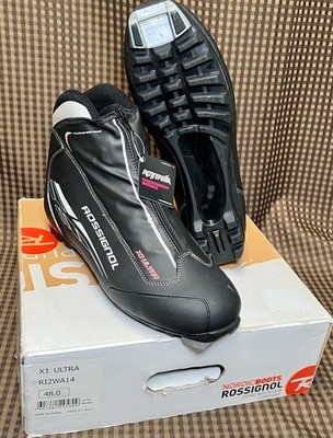 NEW! Rossignol Nordic Cross Country Ski Boots X1 Ultra Black Size 48 US-14/15