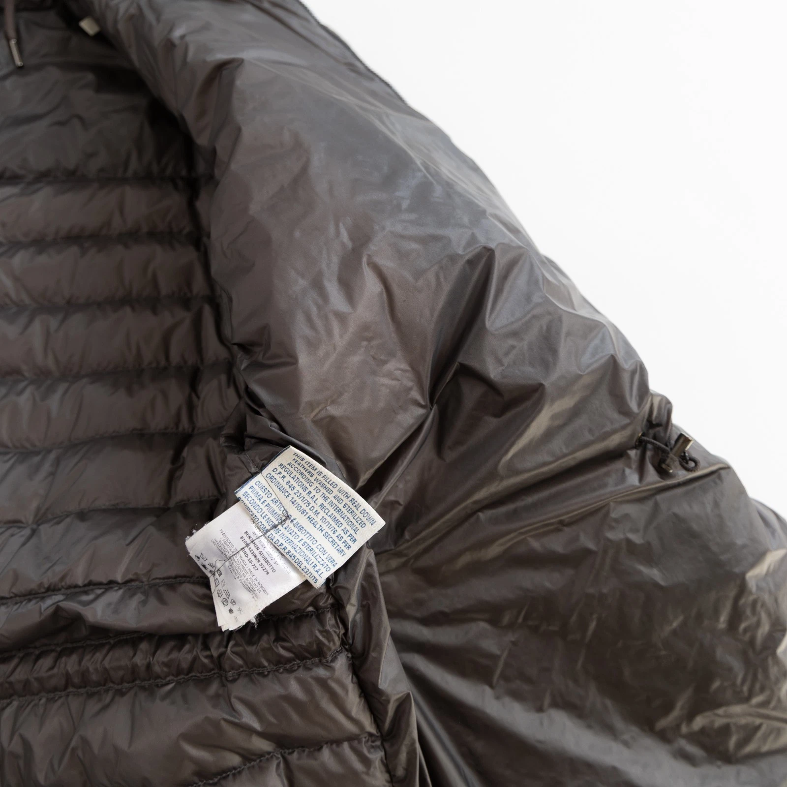 Moncler Benjamin Giubbotto Mens Brown Gray Down Puffer Jacket Hooded Quilted image 13