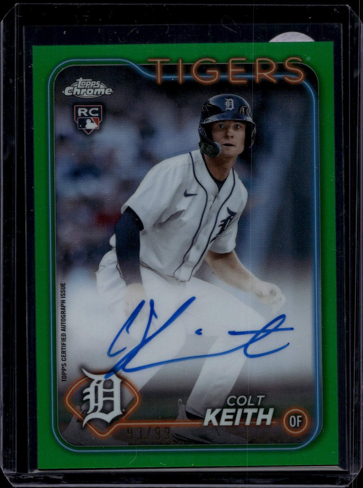 2024 Topps Chrome #RA-CKE Colt Keith Rookie Autographs Green Refractor #/99