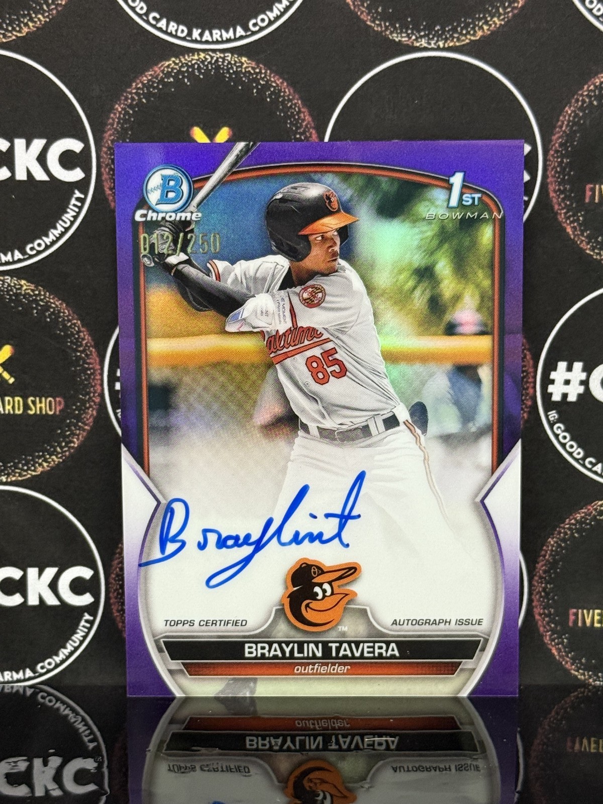2023 Bowman Chrome Prospect Autographs Purple #CPABT Braylin Tavera 012/250