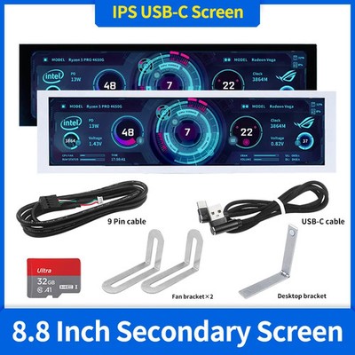 IPS USB Sekundärbildschirm Typ C PH Schnittstelle Turing Smart CPU GPU RAM Monitor