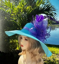 Kentucky Derby Hat Church Tea Party Hat with Wide Brim