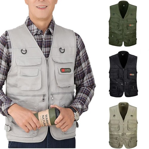 Gilet Cargo Uomo Perbai - Multitasche Per Pesca, Safari E Outdoor