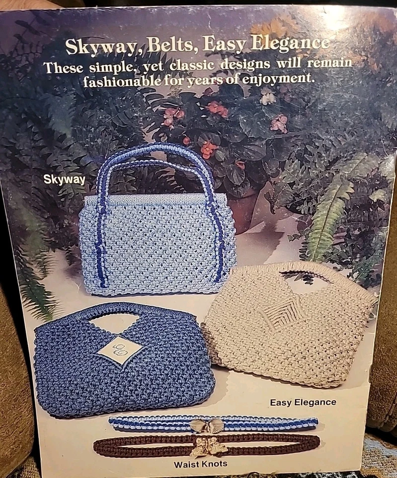 LOT OF 3 Vtg MACRAME BOOKS Wall Hangings Pot Hangers purses Furniture Etc • Easy - Image 3 of 4