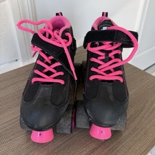 Pacer GTX 500 Quad Roller Skates Women  s Size 8 Black Pink Indoor Rink Derby