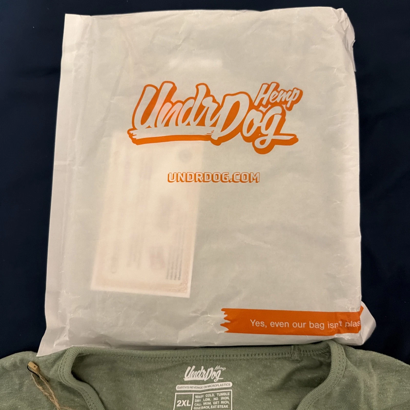Underdog Hemp Bamboo Organic Cotton T-Shirt Mens 2XL Chemical Free! image 3