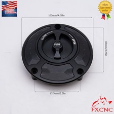 Para Yamaha MT-07/FZ-07 2014-2022 CNC Tapa Gas Tanque Cubierta Combustible Aceite Aluminio Negro