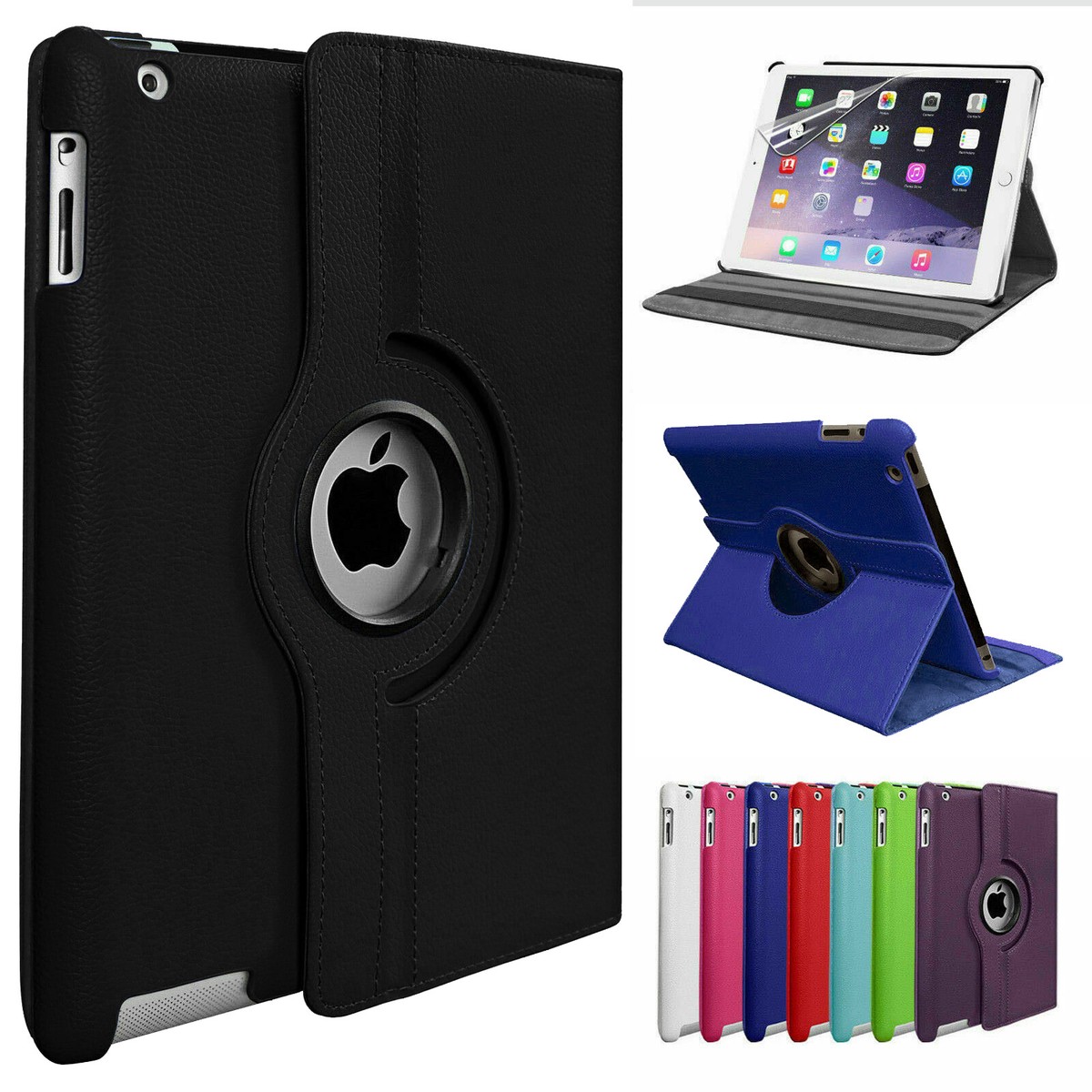 iPad Case 360 Rotating PU Leather Cover For Apple Air