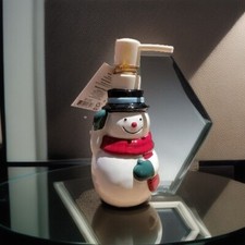 New CHRISTMAS SNOWMAN BATHROOM HAND CERAMIC SOAP DISPENSER HOLIDAY DECOR