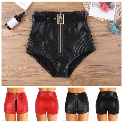 Sexy Women PU Leather Booty Shorts Hot 