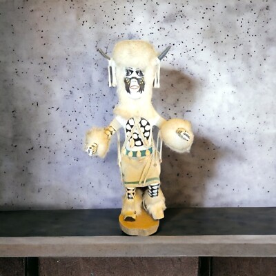 Große 17 Zoll indianische Kachina Puppe weißer Büffeltanz signiert IMSB