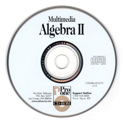 Math Cd Mathematics Algebra II v.3.5 PC-CD for Windows - NEW CD in SLEEVE | eBay