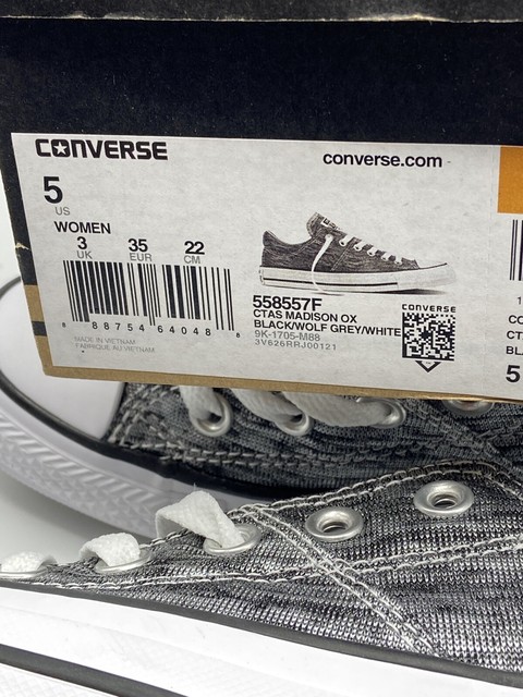 converse madison ox black wolf grey