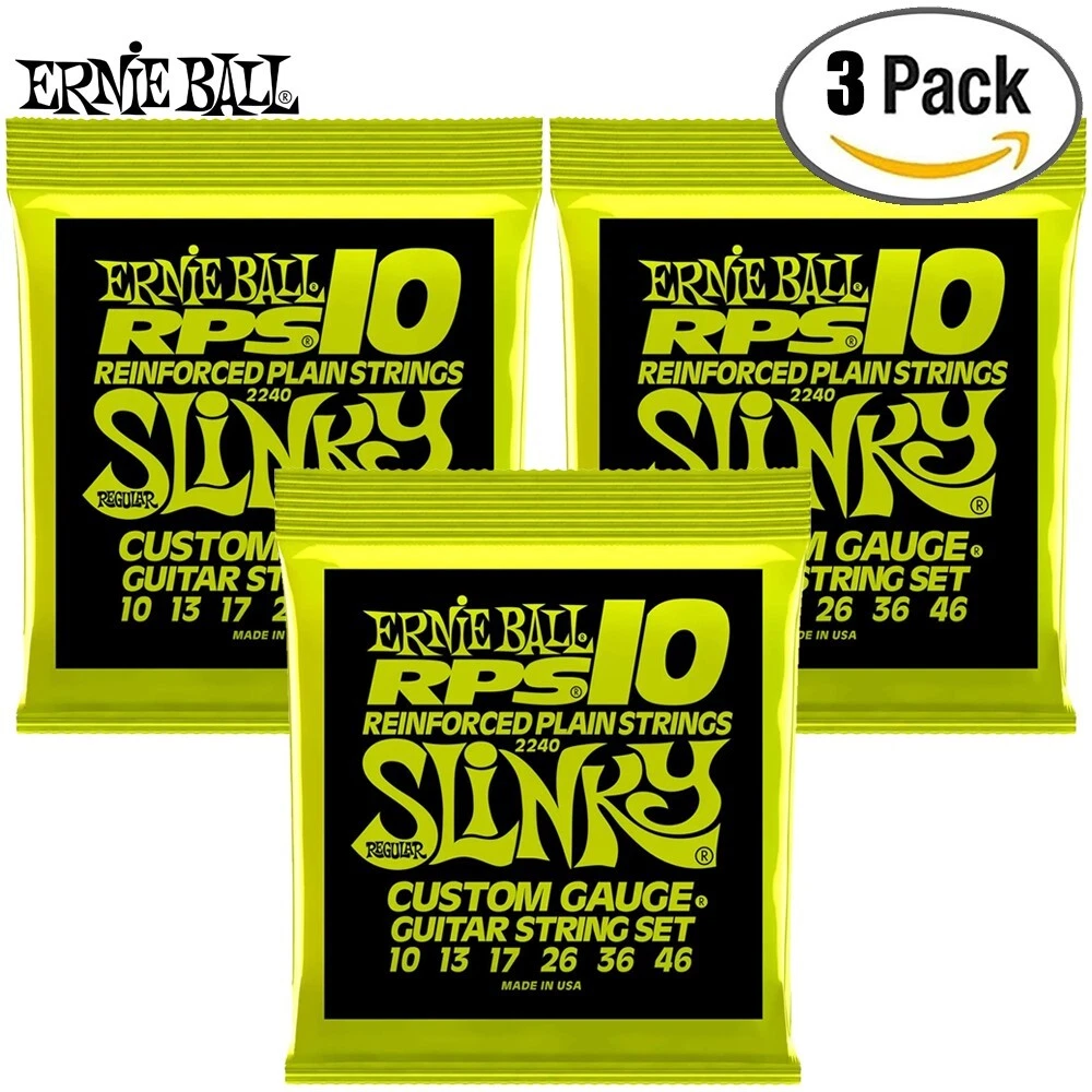 3 PACK Ernie Ball 2240 Regular Slinky RPS Nickel Electric Guitar