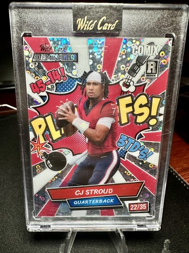 22/35 CJ STROUD 2023 Wild Card Alumination Comix Rookie SILVER SPECKLE Playoffs - Picture 1 of 2