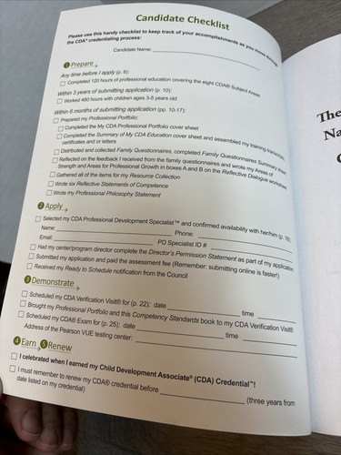 CDA Competency Standards - Preschool Edition Paperback 13th Printing 2021 - Picture 5 of 11