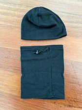 Fleece Hat and Neck Gaiter Set Black Color