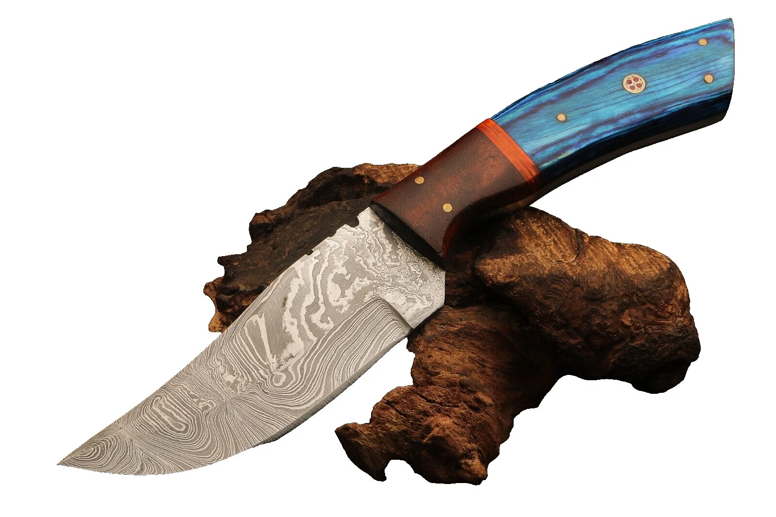 Damascus Wood Handle Collectible Modern Bowie Knives Fixed Blade Knives