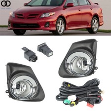 Pair Of Bumper Fog Lightsbezelswitch Kits For 2011-2013 Toyota Corolla