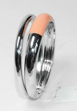 Calvin Klein Ellipse Bracelet Bangle Stainless Coral Glass XS