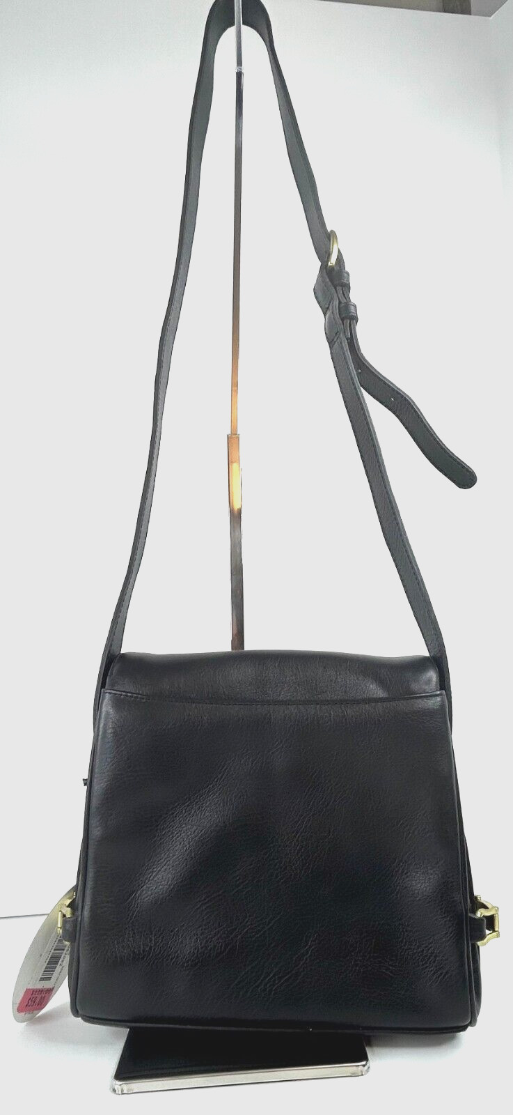 Leather Co by Liz Claiborne Black Leather Medium Crossbody Purse Messenger Bag