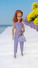 Top, Capri Pants, Handbag And Shoes For Curvy Doll 11.5 Doll 30cm Doll Lilac