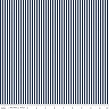 Fat Quarter Riley Blake 1/8 Stripe Navy Cotton Quilt Fabric