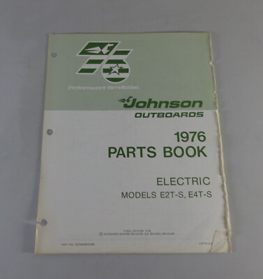#ad Teilekatalog Johnson Electric Outboards Models E2T S E4T S Stand 03 1976 EUR 19.90