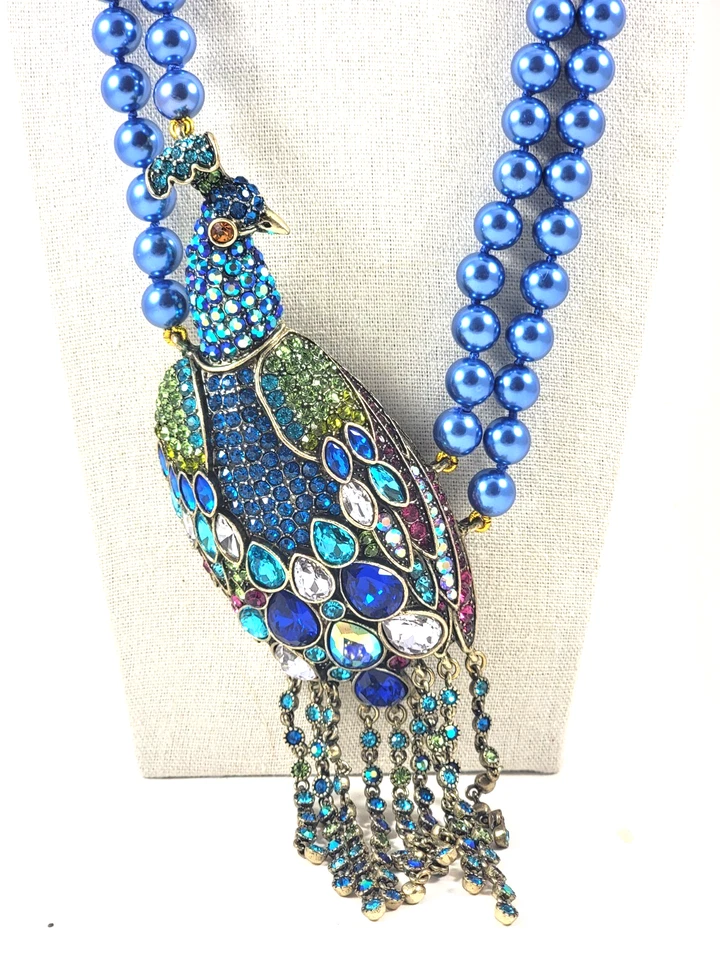 Collar de perlas con estrás de pavo real Heidi Daus Foto 3 de 4