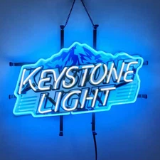 Keystone Light Beer Neon Sign Lamp 19"x15" Beer Bar Cave Store Decor Gift