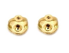 1 PAIR SOLID 14K YELLOW GOLD REPLACEMENT SCREW ON SCREW OFF EARNUT EARRING BACK