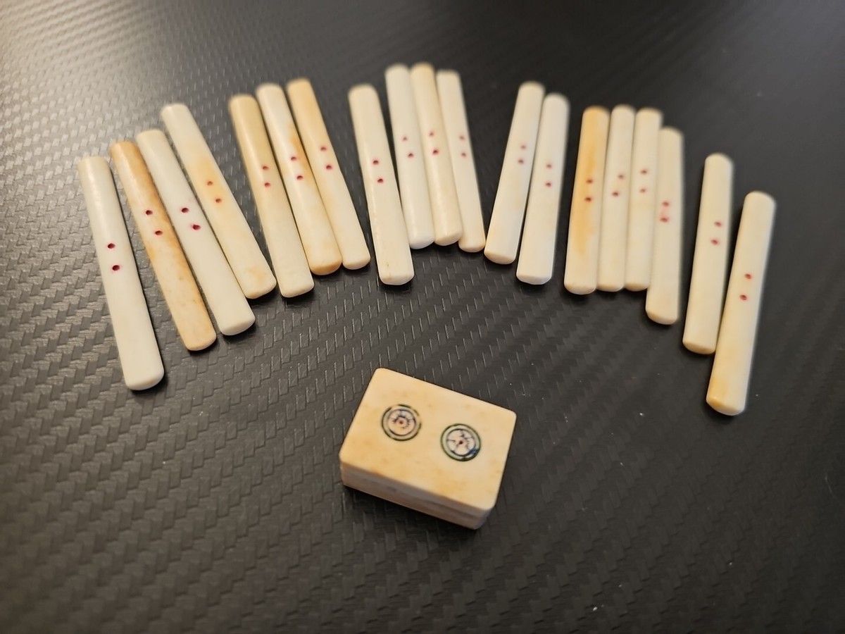 Vintage Mahjong game Sticks Bone and Bamboo Tile Replacement