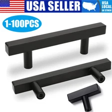 2"-10" Black Kitchen Cabinet Pulls Stainless Steel Drawer T Bar Knob Handles Lot