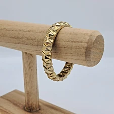 Lia Sophia CONJUNCTION Matte Gold Stretch Bracelet Chevron Etched Design - RARE