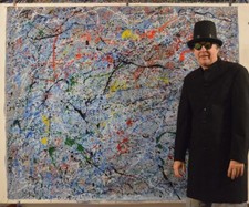 Jackson Pollock style Professional Artist Canvas painting 72 X60 Abstract,6ft