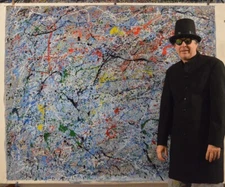 Jackson Pollock style Professional￼ Artist Canvas￼ painting￼ 72”X60”Abstract,6ft