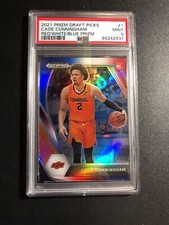 2021 prizm draft picks red white and blue prizm Cade Cunningham RC PSA 9.