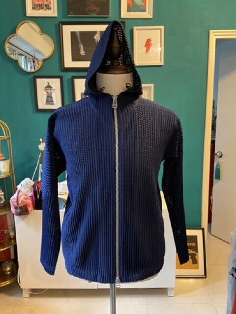 Issey Miyaki Homme Plus Heather Pleated mesh zip-up hoodie Issey Miyaki Homme Plus Heather Pleated mesh zip-up hoodie