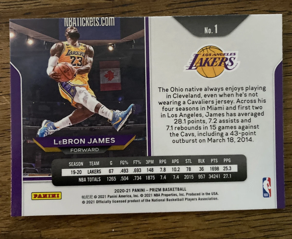 2020-21 Panini Prizm - Lebron James Tribute - Kobe Bryant Base
