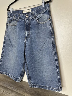 Vintage Southpole Shorts Mens 34 Blue Denim Jean Baggy Graffiti