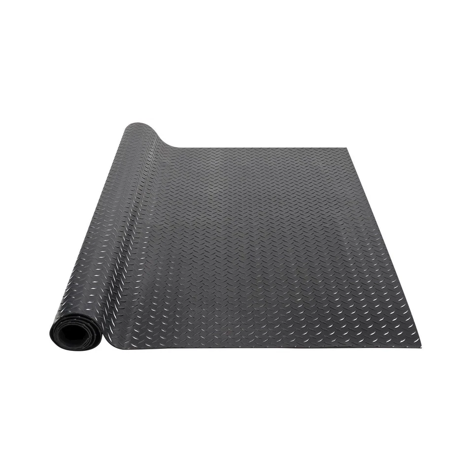 Diamond-Plate Rubber Flooring Roll, 3 mm x 4 ft x 15 ft Garage Floor Mat