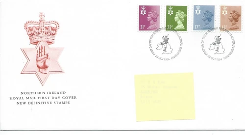 GB - FIRST DAY COVER - FDC - NTH. IRELAND -1984- 4 vals to 31p - Pmk. PB