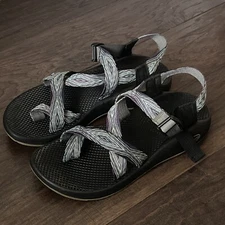 Chaco Z/2 Yampa Sport Sandals Sz 10 Toe Loop Pixel Weave Purple Teal Trail