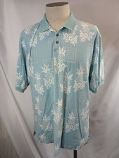 Vintage Knights Bridge Mens XL Polo Shirt Blue Hawaiian Short Sleeve Preppy Golf