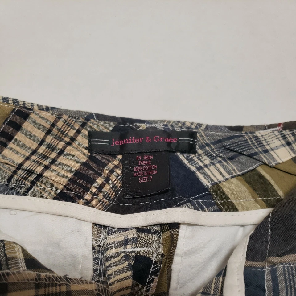 Pantalones Cortos JENNIFER & GRACE Verde Azul Algodón Niñas Talla 7 NUEVO Foto 2 de 4