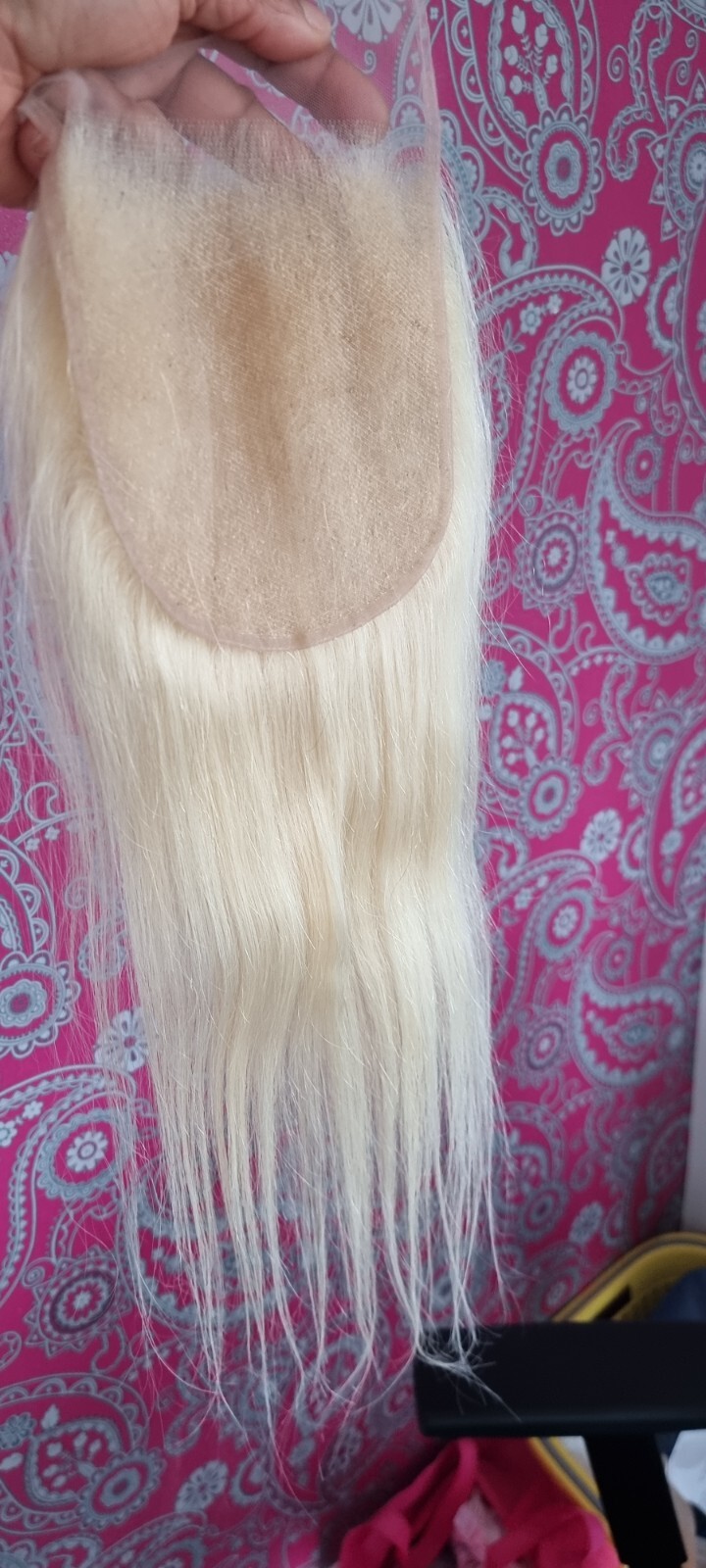 16INCH 6X6 Brazilian Virgin Human Hair Straight Closure BLONDE 613# 150% DENSITY