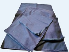 2 Navy Blue Cotton Tablecloths 60"x52"  8 Napkins Set