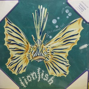 Pottery Barn Kids Wall Art Wood Print Lionfish Teal Blue Fish